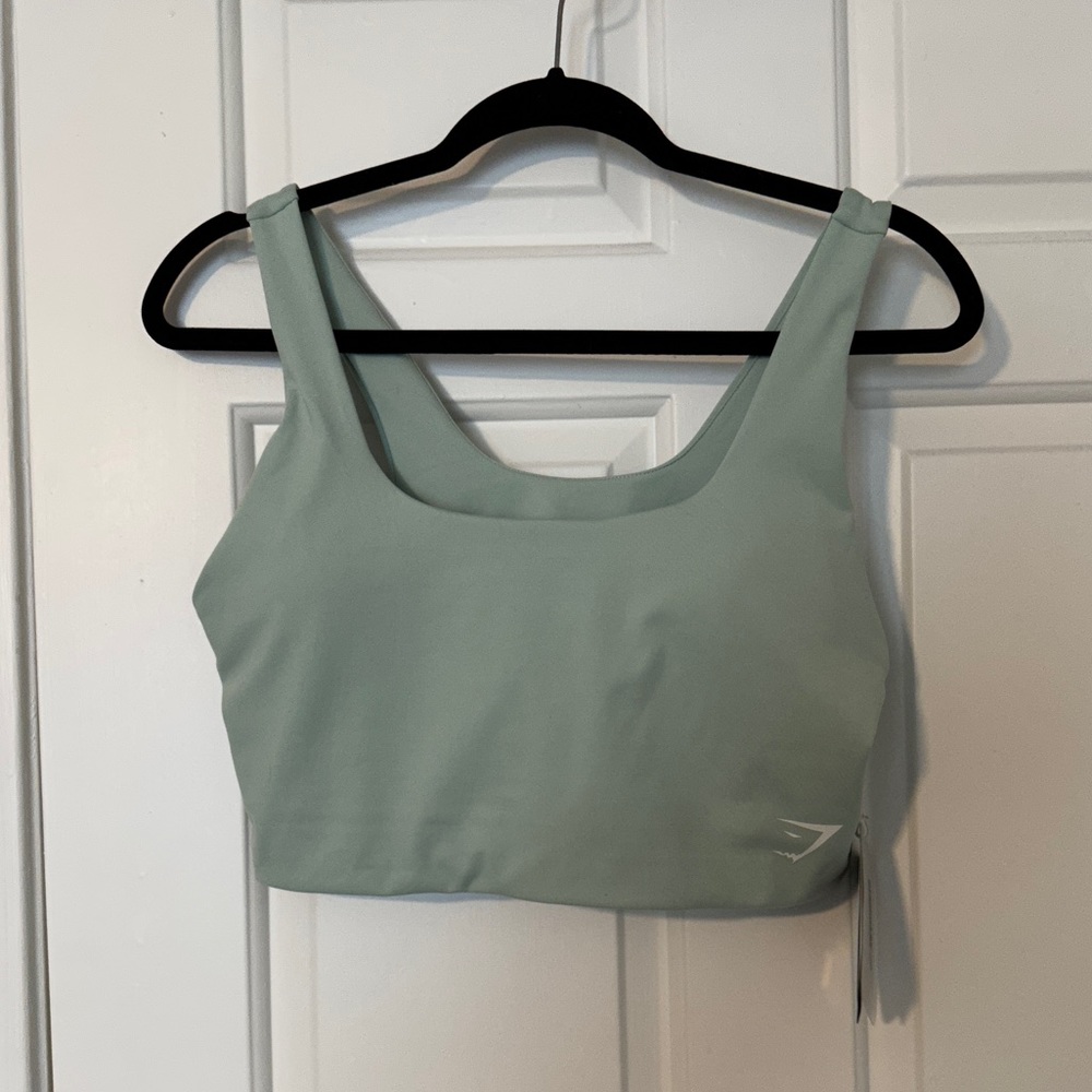 Gymshark Sage Green Scoop Neck Sports Bra